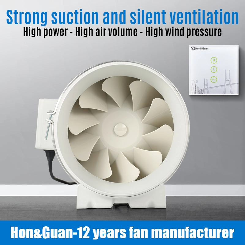 4 Inch Plastic AC Motor 220~240V Customed Ventilation Inine Duct Fan for Room Exhaust